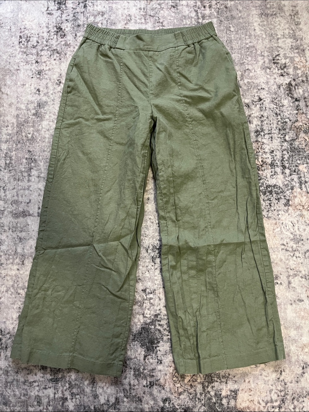 Nine West Olive Green Women's Pull-On Crop Pants